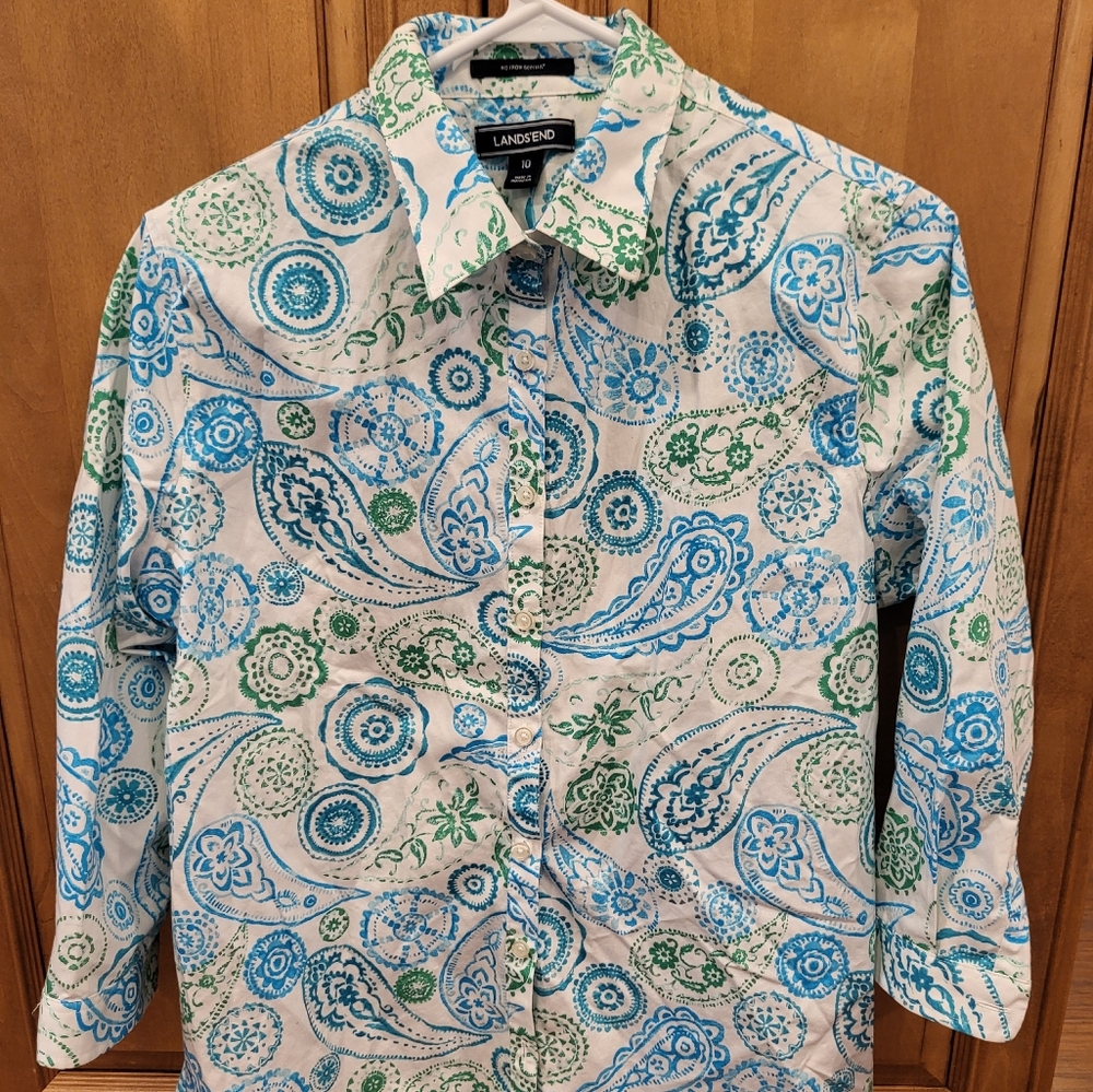 Lands end button down no iron top